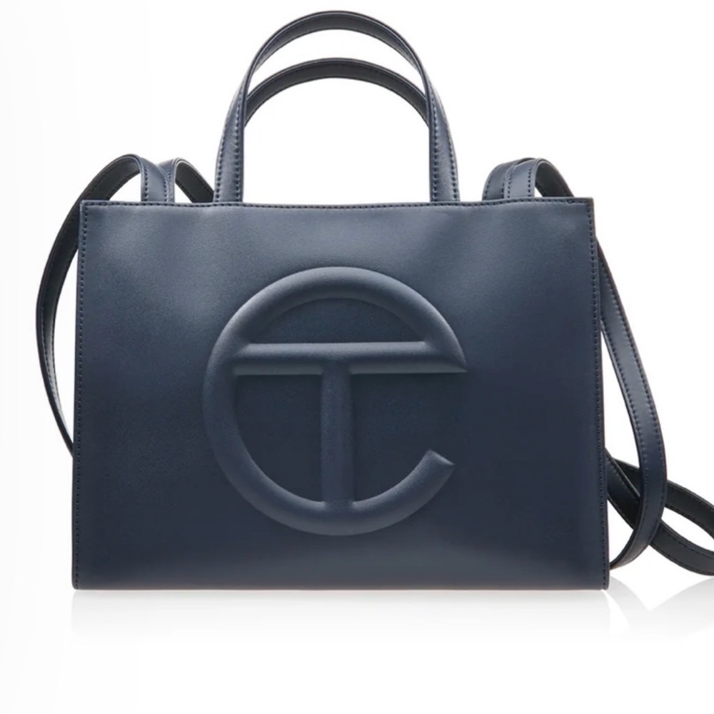 Telfar Schmedium Navy Blue Shopping Bag